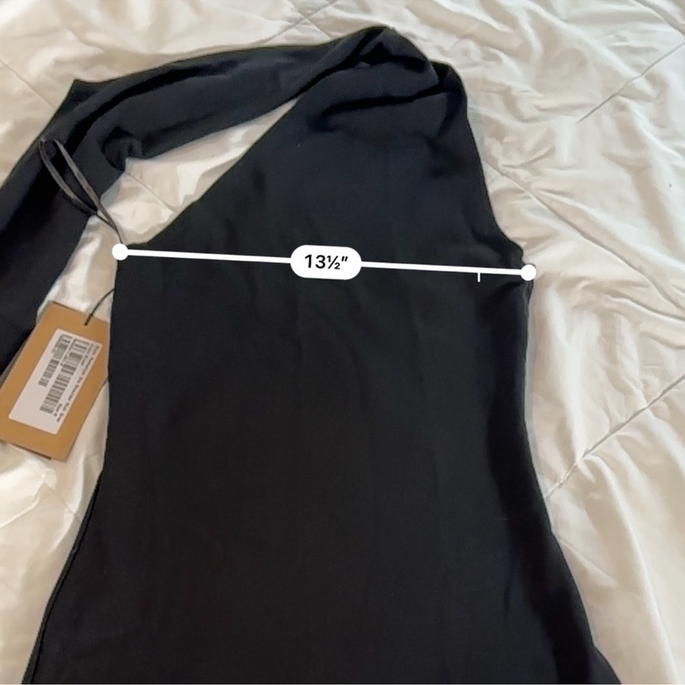 Marcella Manhattan dress Size M. NWT. Elegant Black One-Shoulder Dress - Picture 6 of 12